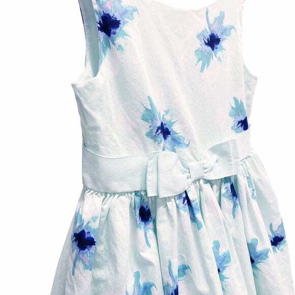 Janie and Jack Girls Sz 6 Floral Sleeveless Lined Spring Easter Dress Bow Twirl - Picture 2 of 12